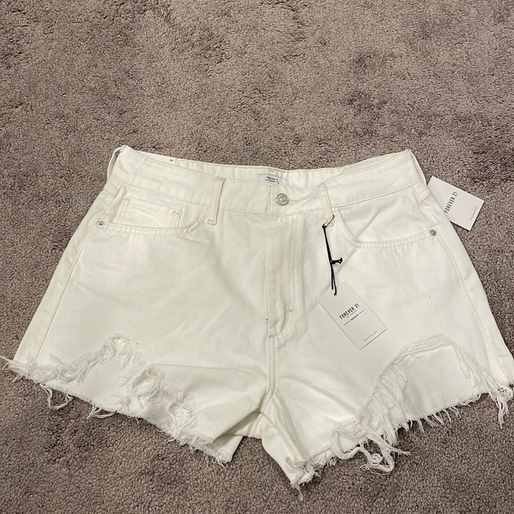 White Forever 21 Jean Shorts size 30